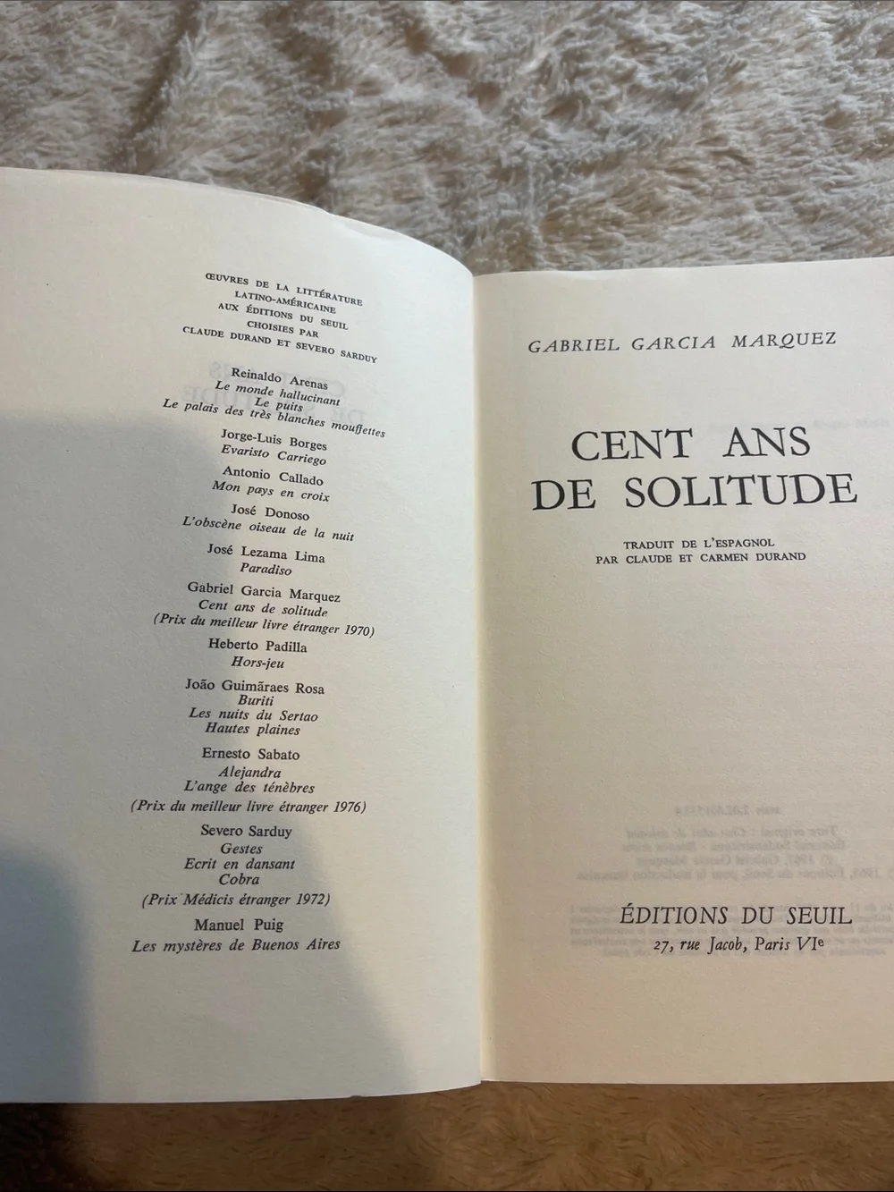 Gabriel Garcia Marquez 'Cent ans de solitude' Paperback -